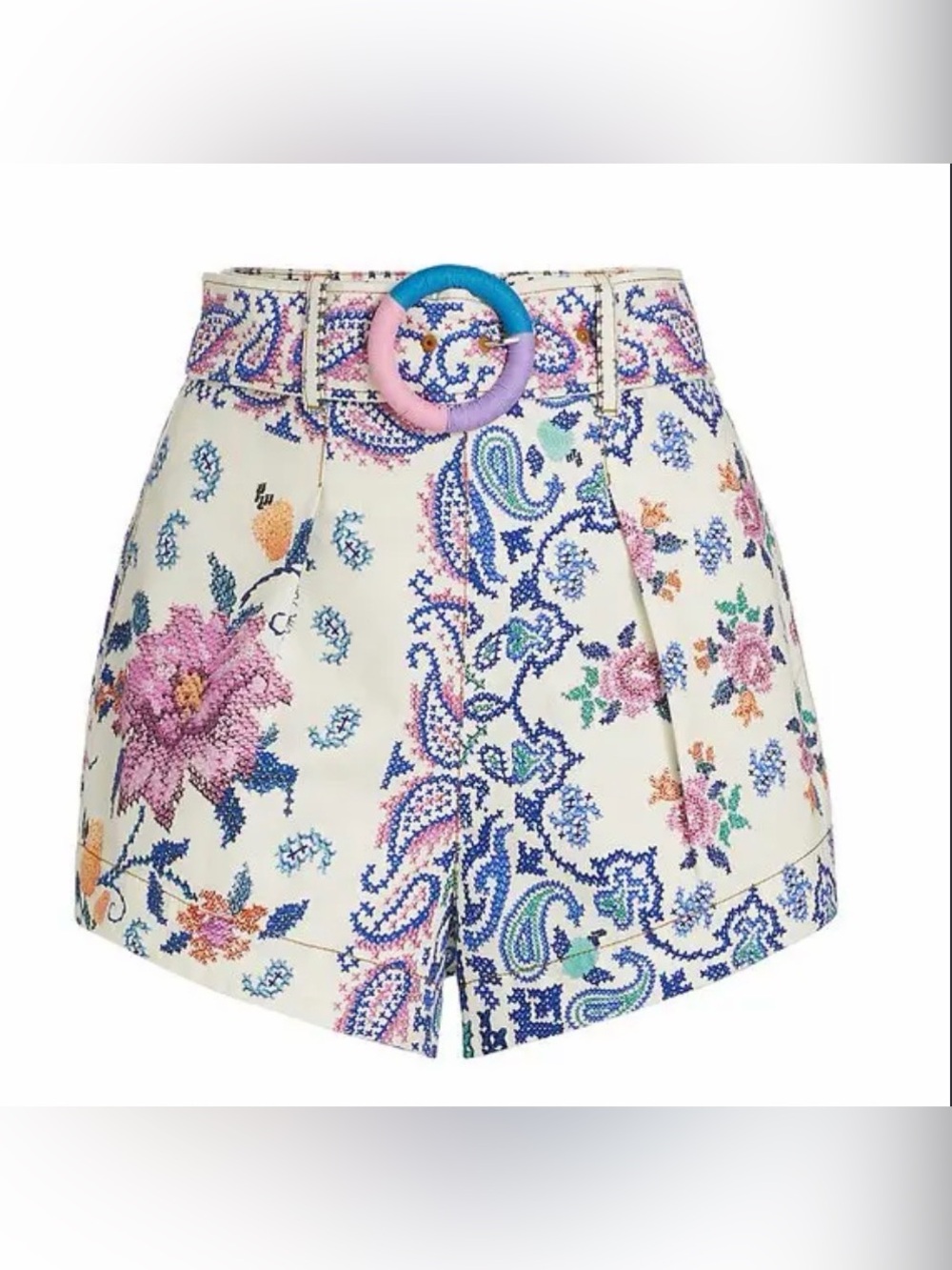 FARM Rio Romantic Bandanas Belted Shorts, Women’s Size Large - NWT! 🌸🦄